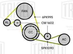 Ролик приводного ремня для автомобилей Fiat Ducato (94-) 2.5d/2.8d (натяжной) (CM 1602)