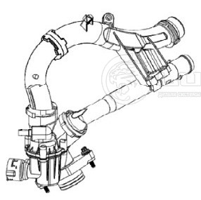 Термостат для автомобилей C (W205) (14-)/E (W213) (16-) [M274] (с корпусом; изогнутые трубки)