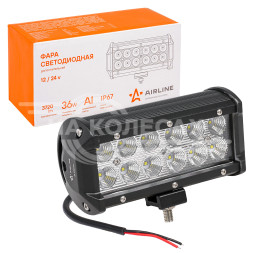Фара (балка) светодиодная двухрядная 12LED, рассеяный свет, 36Вт, 165х78х65мм, 12/24В