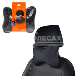 Подушка-косточка на подгол.&quot;Алькантара&quot;, ткань, 1 шт., черная