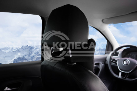 Подушка-косточка на подгол.&quot;Алькантара&quot;, ткань, 1 шт., черная