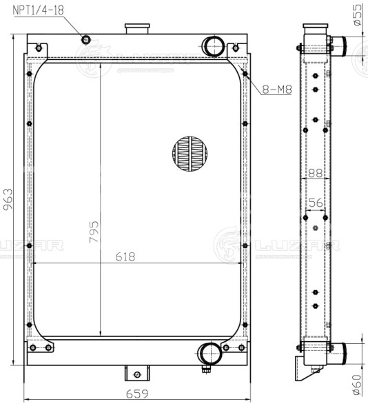 Радиатор охлаждения для автомобилей Урал Next 73945 самосвал 6х4 с двиг. ЯМЗ-536