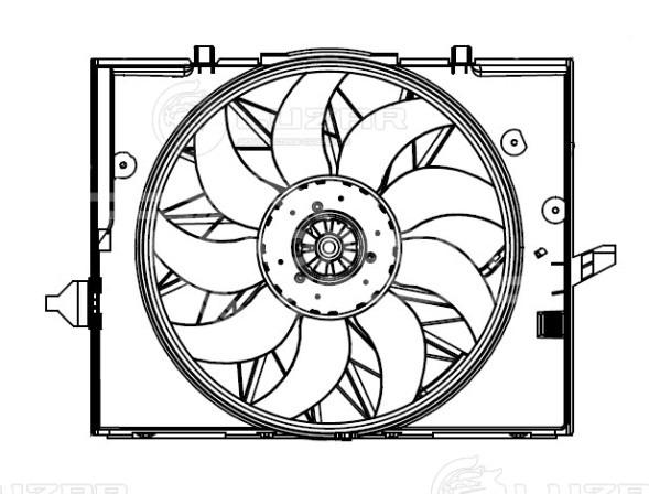 Электровентилятор охлаждения для автомобилей BMW 5 (E60) (03-) (с кожухом)