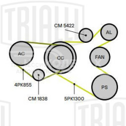 Ролик приводного ремня с натяжным механизмом для автомобиля VW Passat (96-) 1.6i/1.8T/2.0i