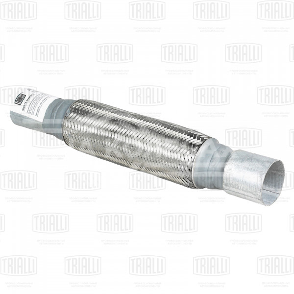 Переходник 50/55 L=400 под хомут с виброкомпенсатором 50х250 (нержавеющая алюминизированная сталь)
