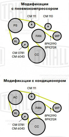 Ролик приводного ремня для автомобилей ГАЗ 33106 Валдай/ПАЗ 3205/FOTON (дв. Cummins ISF 3.8) (с натяжным механизмом)