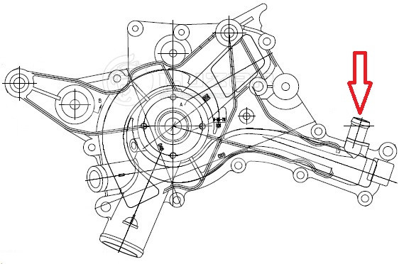 Насос водяной для автомобилей Mercedes-Benz E (W210) (95-)/S (W220) (98-)/С (W202) (93-)/С (W203) (00-) [M112/113] (со штуцером охлаждения масла)