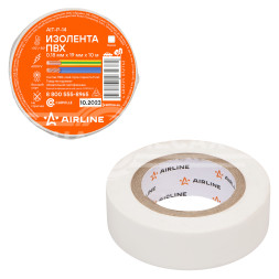 Изолента ПВХ, белая, 19 мм*10 м