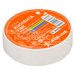 Изолента ПВХ, белая, 19 мм*10 м