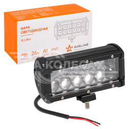 Фара (балка) светодиодная двухрядная 12LED, направленный свет (4D линза), 36Вт, 165х78х65мм, 12/24В