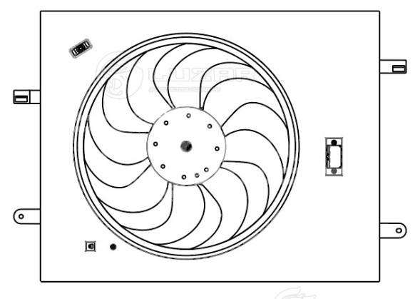 Электровентилятор охлаждения для автомобилей Changan CS35 (13-) 1.6 (с кожухом и резистором)