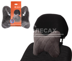 Подушка-косточка на подгол.&quot;Алькантара&quot;, ткань, 1 шт., серая