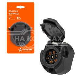 Розетка фаркопа 12В 7 контактов пластик