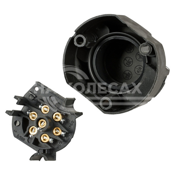 Розетка фаркопа 12В 7 контактов пластик