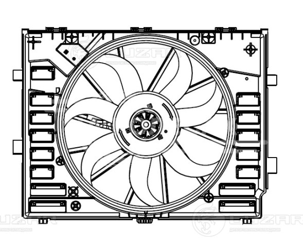 Электровентилятор охлаждения для автомобилей Touareg II (10-) (с кожухом) (600W)