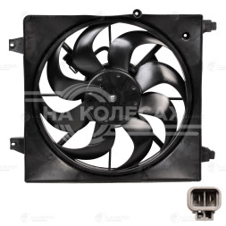 Электровентилятор охлаждения для автомобилей Hyundai Santa Fe II (06-) 2.2D/2.7i (с кожухом)
