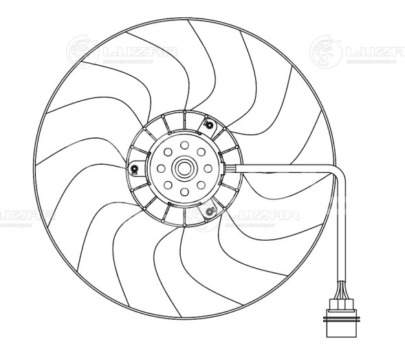 Электровентилятор охлаждения для автомобилей Fabia II (07-) (без кожуха) (тип Gate)