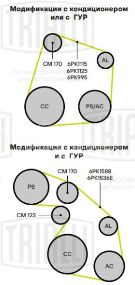 Ролик привод. ремня для автомобилей Лада 2110 A/C (только ролик) (CM 170)