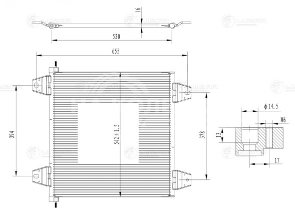 Радиатор кондиционера для автомобилей DAF XF (02-)/XF 105 (05-)