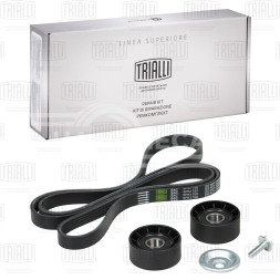 Ремкомплект привода для автомобилей Renault Logan (04-) 1.4i/1.6i 8V [K7J; К7M] A/C (1ремень 5PK1750 + 2 ролика)