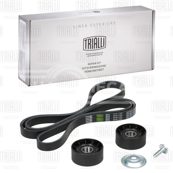 Ремкомплект привода для автомобилей Renault Logan (04-) 1.4i/1.6i 8V [K7J; К7M] A/C (1ремень 5PK1750 + 2 ролика)