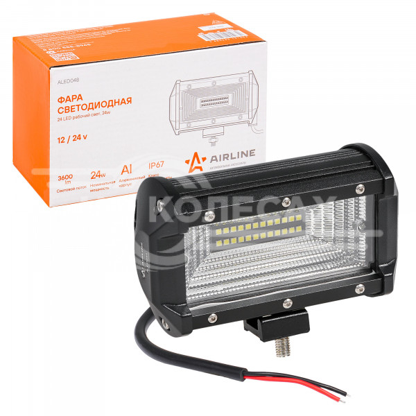Фара (балка) светодиодная двухрядная 24LED, рассеяный свет, 24Вт, 135х78х65мм, 12/24В