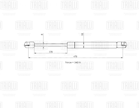 Амортизатор (упор) крышки багажника для автомобиля Opel Astra H (04-) хетчбэк 3-х дверный