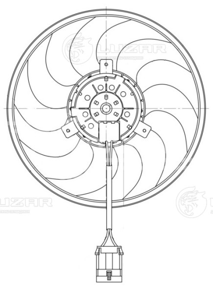 Электровентилятор кондиционера для автомобилей Opel Astra H (04-)/Zafira B (05-) (без кожуха)