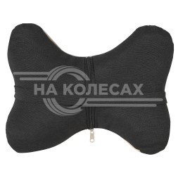 Подушка-косточка на подгол. "Алькантара", ткань, 1 шт., бежевая