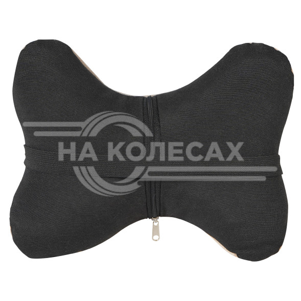 Подушка-косточка на подгол. &quot;Алькантара&quot;, ткань, 1 шт., бежевая