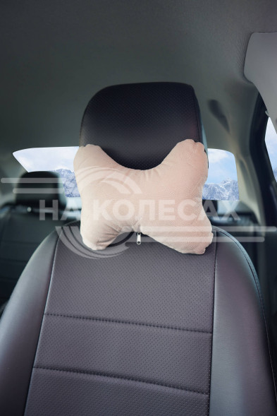 Подушка-косточка на подгол. &quot;Алькантара&quot;, ткань, 1 шт., бежевая