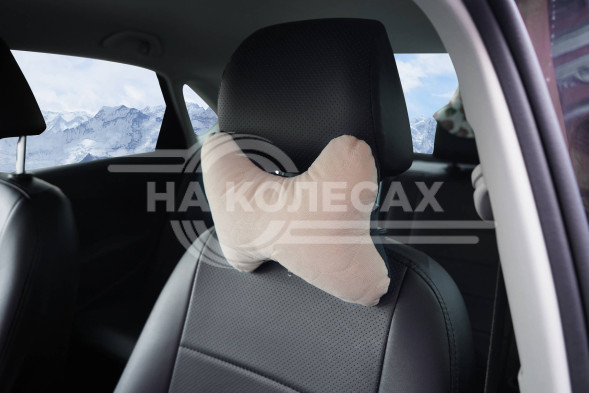 Подушка-косточка на подгол. &quot;Алькантара&quot;, ткань, 1 шт., бежевая