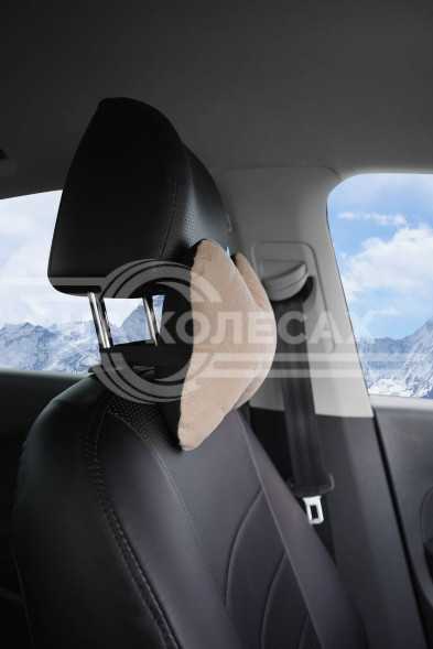 Подушка-косточка на подгол. &quot;Алькантара&quot;, ткань, 1 шт., бежевая