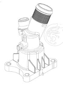 Термостат для а/м Volvo XC90 II (14-)/XC40 (18-) 2.0T (105°C) (с корпусом)
