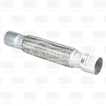 Переходник 55/60 L=400 под хомут с виброкомпенсатором 55х250 (нержавеющая алюминизированная сталь)