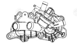 Корпус термостата для автомобилей VW Polo Sedan (15-)/Skoda Octavia A7 (13-) (пластик)