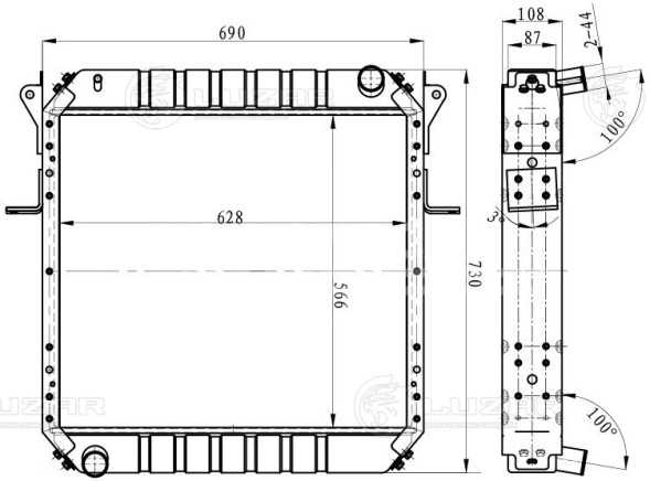 Радиатор охлаждения для автомобилей МАЗ 4370 &quot;Зубренок&quot; Deutz/Cummins ISF3.8/Д-245 Е3