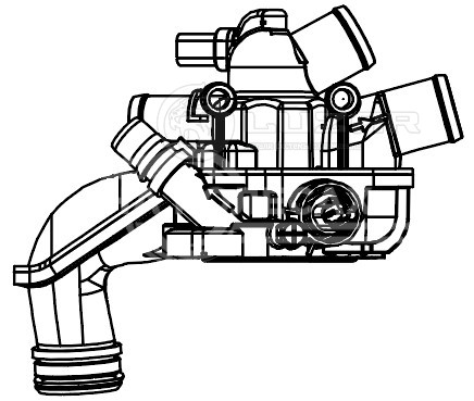 Термостат для автомобилей Peugeot 308 (11-)/Citroen C4 (10-) 1.6i AT («быстросъём», датчик температуры слева)