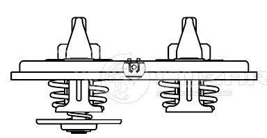 Термостат для автомобилей Scania 4-series (95-)/5 (P,G,R-series) (03-) (80/87°С) (2 термоэлемента)