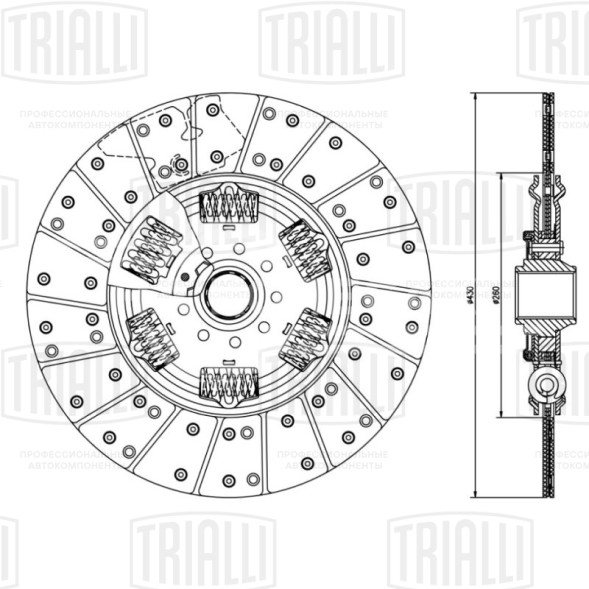 Диск сцепления ведомый для автомобилей Volvo FH/FM (05-)/FMX (10-); Renault C/D/K/T (13-) (430WGTZ)