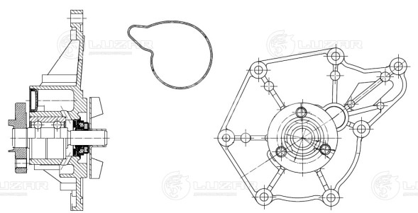 Насос водяной для автомобилей VW Touareg (02-)/Audi Q5 (08-)/Q7 (06-) 2.7TDI/3.0TDI/3.0TFSi