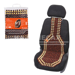 Накидка деревянная на перед. сиденье, массажная, цвет желт./коричн.