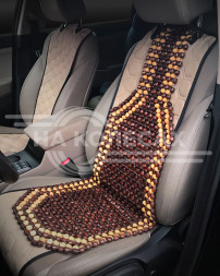 Накидка деревянная на перед. сиденье, массажная, цвет желт./коричн.