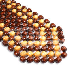 Накидка деревянная на перед. сиденье, массажная, цвет желт./коричн.