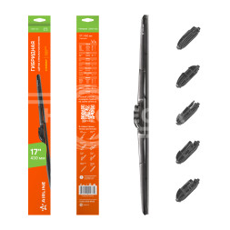 Щетка стеклоочистителя 430 мм (17&quot;) гибридная, 3 адаптера