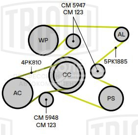 Ролик привод. ремня для автомобилей Лада 1118/2123 (только ролик) (CM 123)