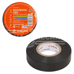 Изолента ПВХ, черная, 19 мм*20 м