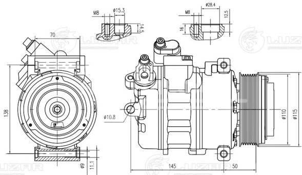 Компрессор кондиционера для автомобилей X5 (E70N) (10-) 3.0D