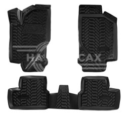 Ковры для LADA Kalina (04-), 4 шт., выс. борт, 3D с подпятником, ТЭП, черн.
