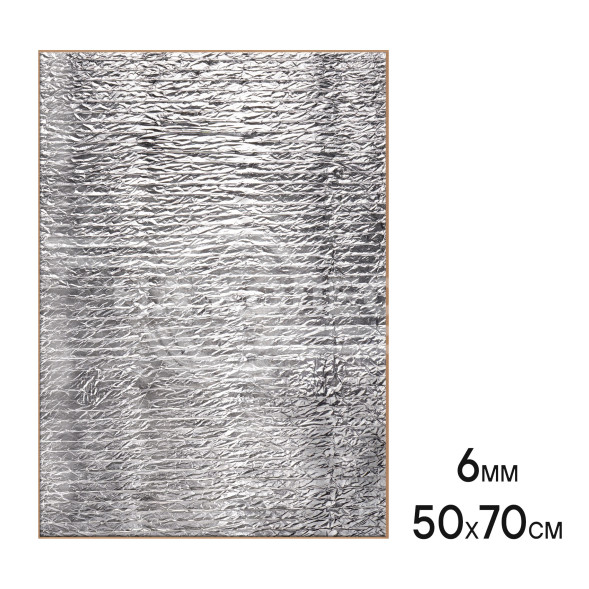 Шумоизоляция (звуко) &quot;Изол Ф6&quot; (50*70см),КС водостойк.,6 мм, с доп.вибродемпф.,фольга,ППЭ